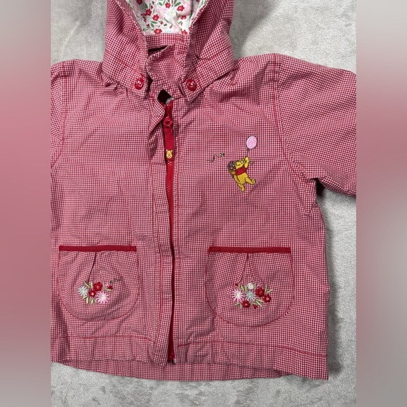 Disney X H&M Winnie the Pooh Vintage Style Red White Gingham Plaid Jacket 6-9M - Picture 4 of 16